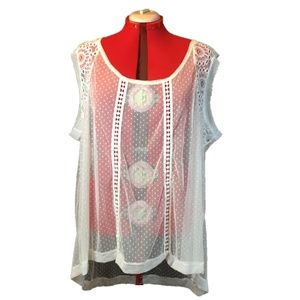 Torrid Sleeveless Dot Lace Top, Sz 4x